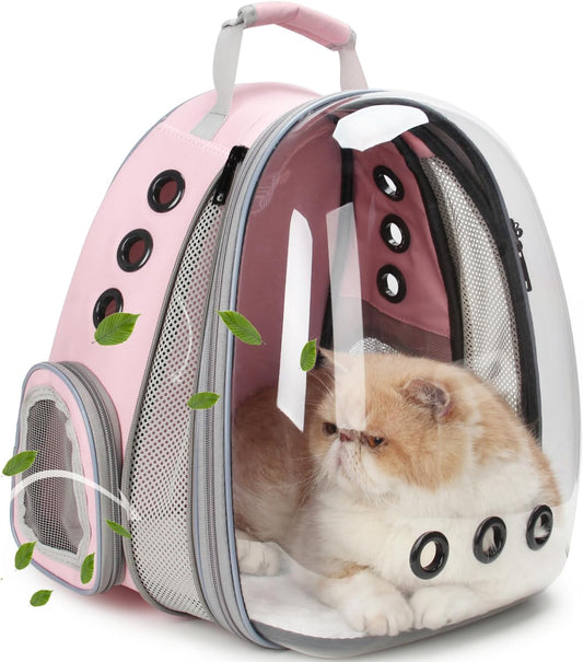 Cat Backpack, a retractable bubble-style pet backpack suitable for cats and small dogs, certified for airline travel and suitable for hiking, walking and outdoor adventures - maximum weight capacity 16 pounds