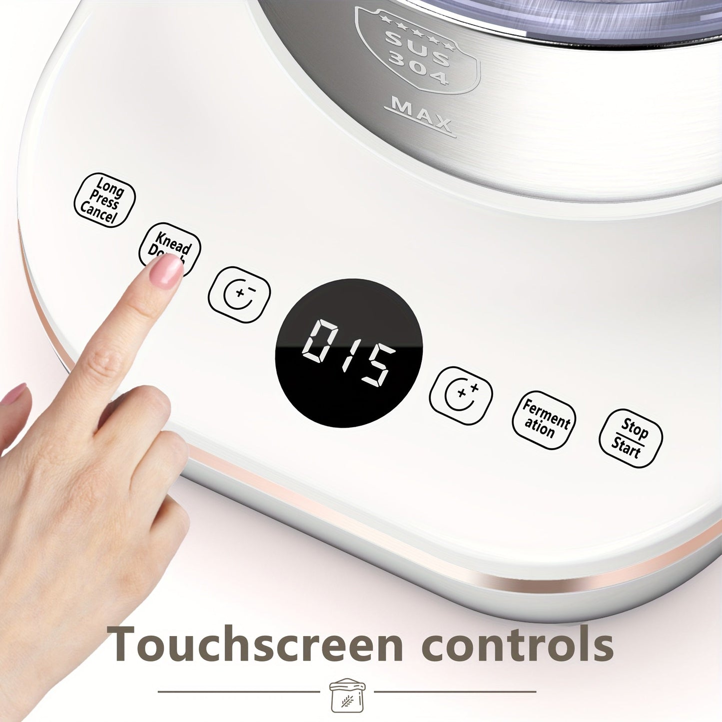 Electric Dough Mixer with Fermentation Function, 7-liter Capacity Dough Mixer, 304 Stainless Steel Food Mixer, Intelligent Gentle and Powerful Kneading Modes, Suitable for Bread, Pizza, Pasta, Noodles, Perfect for Making Bread, Pizza