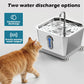 Smart Cat Water Dispenser (with app), 3.5-liter stainless steel gravity-fed pet water dispenser, silent pump, low water level alarm and water consumption tracking function