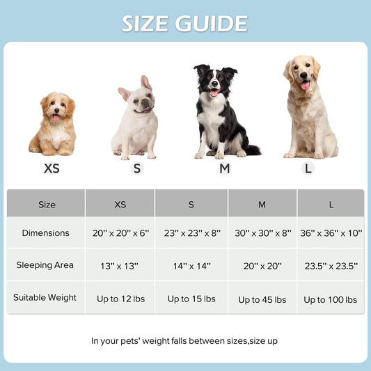 Medium-sized dog bed - A cute round and comfortable pet bed suitable for puppies. The cover fabric is detachable and washable. It features a faux tweed plush material and a non-slip bottom for a supportive dog bed.
