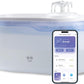 Intelligent pet water dispenser, automatic water bowl filtration system, suitable for cats and dogs, supports Wi-Fi control, compatible with Alexa and Google Home, equipped with cleaning and water refill reminder functions. White model, 2.6 liters.