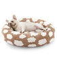 Medium-sized dog bed - A cute round and comfortable pet bed suitable for puppies. The cover fabric is detachable and washable. It features a faux tweed plush material and a non-slip bottom for a supportive dog bed.