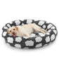 Medium-sized dog bed - A cute round and comfortable pet bed suitable for puppies. The cover fabric is detachable and washable. It features a faux tweed plush material and a non-slip bottom for a supportive dog bed.