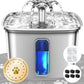 Stainless steel cat water dispenser, capacity 108 ounces / 3.2 liters, automatic pet water fountain, equipped with 3 replaceable filters and silicone pads, suitable for cats and dogs (silver)