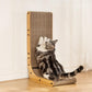 L-shaped cat scratching post, 26.8-inch indoor cat scratching post, cat scratching pad that protects furniture, cardboard cat scratching post with spherical toys, cat mint, large size
