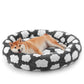 Medium-sized dog bed - A cute round and comfortable pet bed suitable for puppies. The cover fabric is detachable and washable. It features a faux tweed plush material and a non-slip bottom for a supportive dog bed.