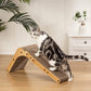 L-shaped cat scratching post, 26.8-inch indoor cat scratching post, cat scratching pad that protects furniture, cardboard cat scratching post with spherical toys, cat mint, large size