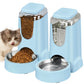 Automatic Cat Feeder and Water Dispenser with Stainless Steel Bowl Dog Gravity Food Feeder and Waterer for Small Medium Pets Puppy Kitten 1 Gallon x 2