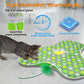Interactive cat toy - Rechargeable, hidden moving feathers, realistic mouse sound toy, touch-activated kitten play toy, suitable for adult cats that get bored indoors.