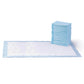 Basic leak-proof dog and puppy toilet training pad. Quick and dry five-layer design, large size (28 x 34 inches), blue and white color, 40 packs per box