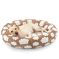 Medium-sized dog bed - A cute round and comfortable pet bed suitable for puppies. The cover fabric is detachable and washable. It features a faux tweed plush material and a non-slip bottom for a supportive dog bed.