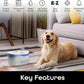 Intelligent pet water dispenser, automatic water bowl filtration system, suitable for cats and dogs, supports Wi-Fi control, compatible with Alexa and Google Home, equipped with cleaning and water refill reminder functions. White model, 2.6 liters.