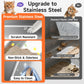 Stainless Steel Cat Litter Box, Odor Free Metal Litter Box with High Sides Lid, Open Top Low Entry Litter Pan Include Scoop Easy Cleaning Anti-Scratch Kitty Cat Box Anti-Urine Leakage, Non-Sticky