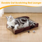 L-shaped cat scratching post, 26.8-inch indoor cat scratching post, cat scratching pad that protects furniture, cardboard cat scratching post with spherical toys, cat mint, large size