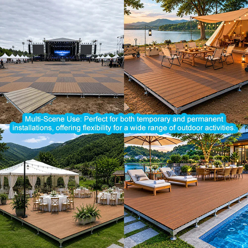 Customized Portable Deck Platform Durable Fireproof Waterproof Wpc Prefab Deck for Patio