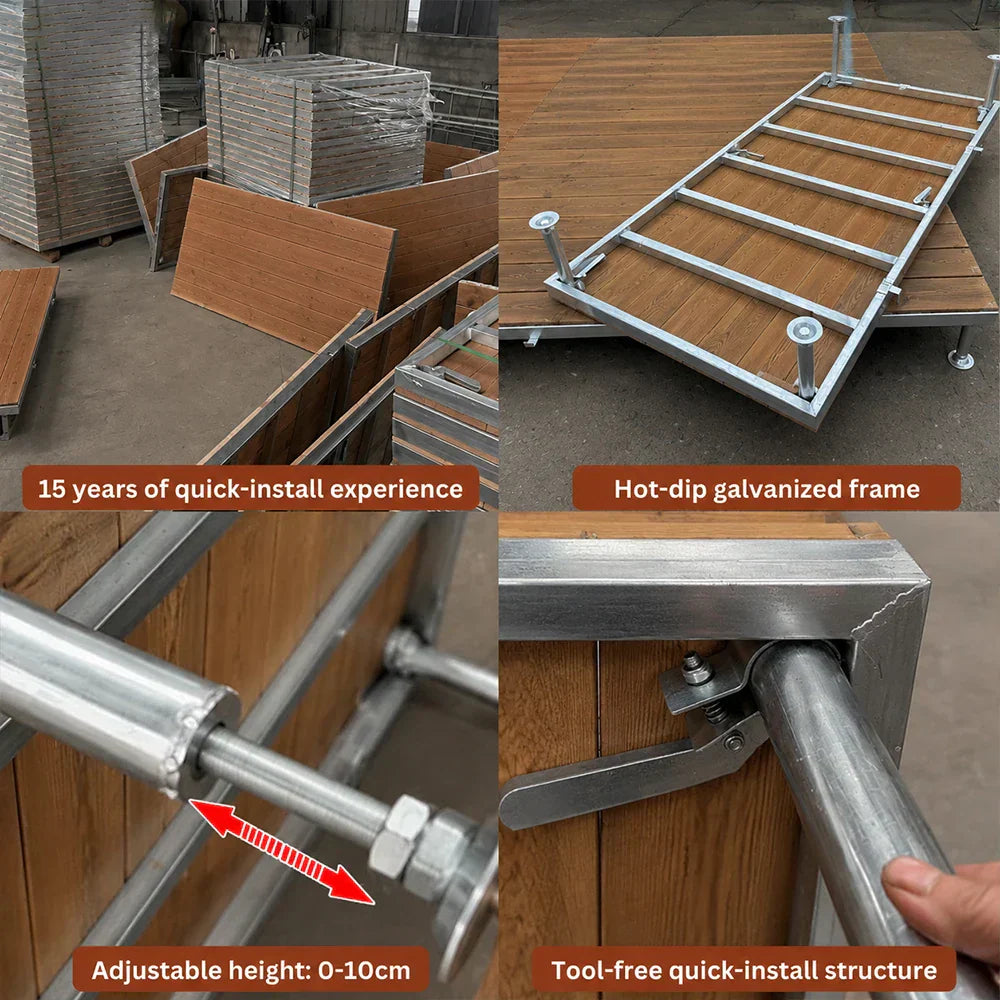 Customized Portable Deck Platform Durable Fireproof Waterproof Wpc Prefab Deck for Patio