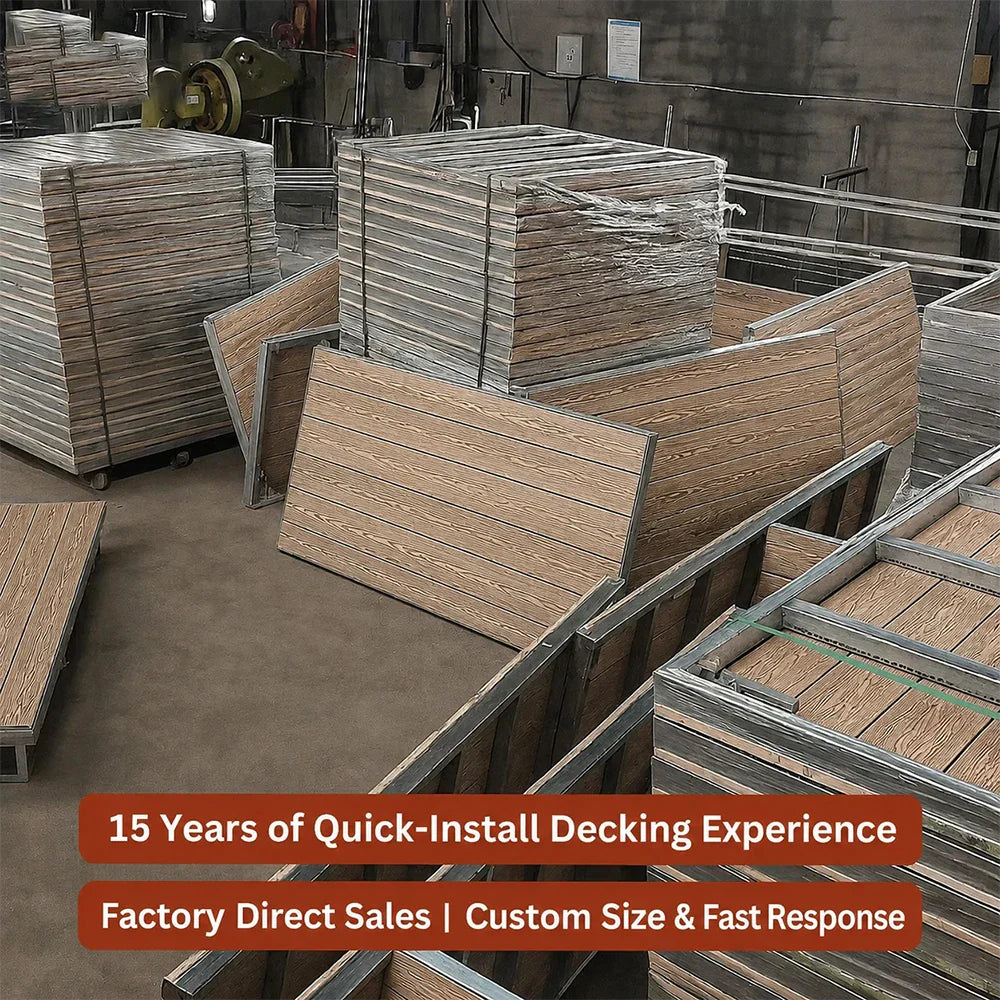 Customized Portable Deck Platform Durable Fireproof Waterproof Wpc Prefab Deck for Patio