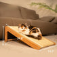 Cat scratching post - For indoor cats. 24.8-inch L-shaped cat scratching post with vertical climbing scratching pad. Solid wood cat furniture (medium size)