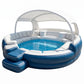6-Person Inflatable Lounge Pool with Canopy & LED Lights – Quick Setup, Puncture-Resistant PVC for Backyard Parties
