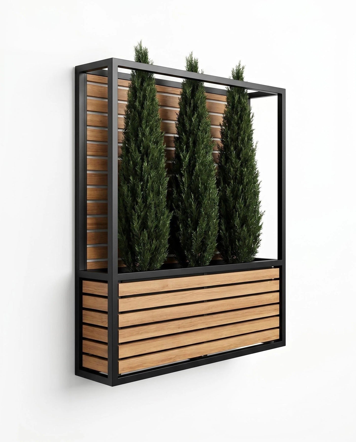 6ft Wood & Metal Privacy Planter with Trellis