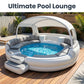 6-Person Inflatable Lounge Pool with Canopy & LED Lights – Quick Setup, Puncture-Resistant PVC for Backyard Parties