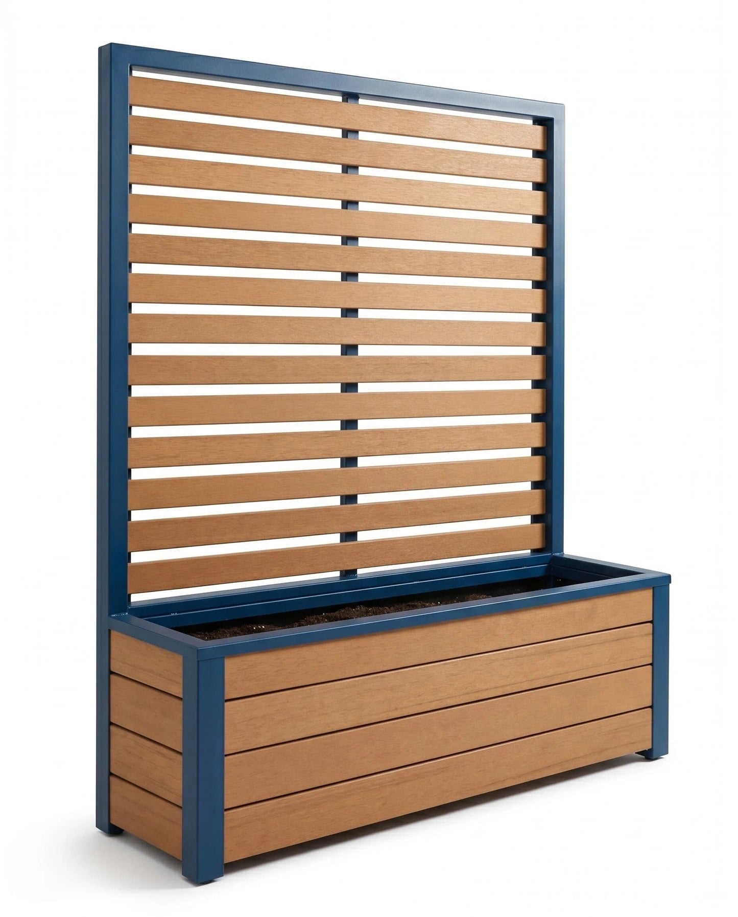 6ft Wood & Metal Privacy Planter with Trellis