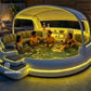 6-Person Inflatable Lounge Pool with Canopy & LED Lights – Quick Setup, Puncture-Resistant PVC for Backyard Parties