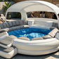6-Person Inflatable Lounge Pool with Canopy & LED Lights – Quick Setup, Puncture-Resistant PVC for Backyard Parties