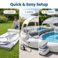 6-Person Inflatable Lounge Pool with Canopy & LED Lights – Quick Setup, Puncture-Resistant PVC for Backyard Parties