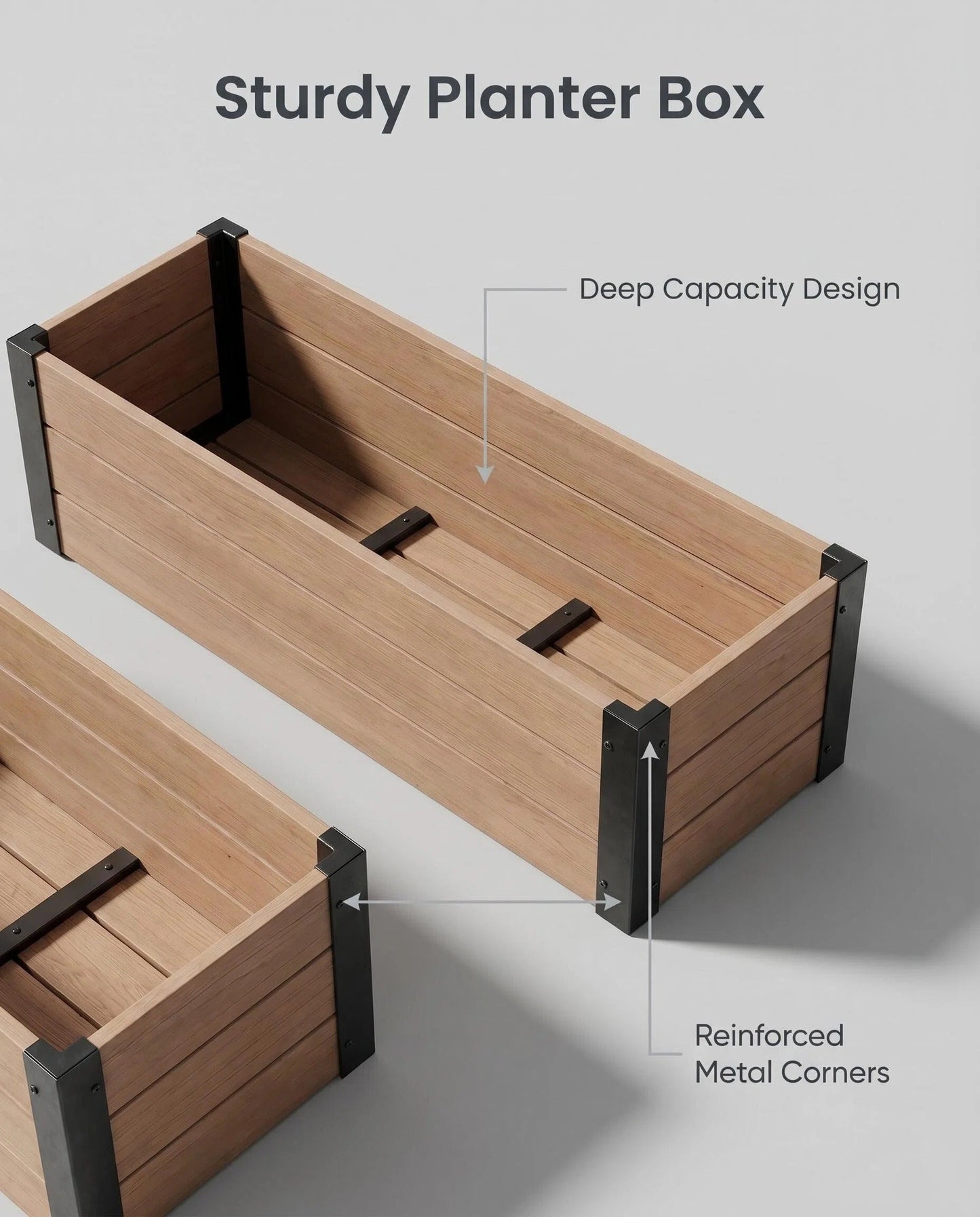 6ft Wood & Metal Privacy Planter with Trellis