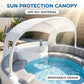 6-Person Inflatable Lounge Pool with Canopy & LED Lights – Quick Setup, Puncture-Resistant PVC for Backyard Parties