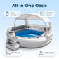 6-Person Inflatable Lounge Pool with Canopy & LED Lights – Quick Setup, Puncture-Resistant PVC for Backyard Parties