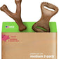 2-piece sturdy teeth-tearing dog chew toy, specially designed for dogs that love chewing. Made of real bacon, manufactured in the USA, medium size.