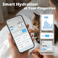 Smart Cat Water Dispenser (with app), 3.5-liter stainless steel gravity-fed pet water dispenser, silent pump, low water level alarm and water consumption tracking function